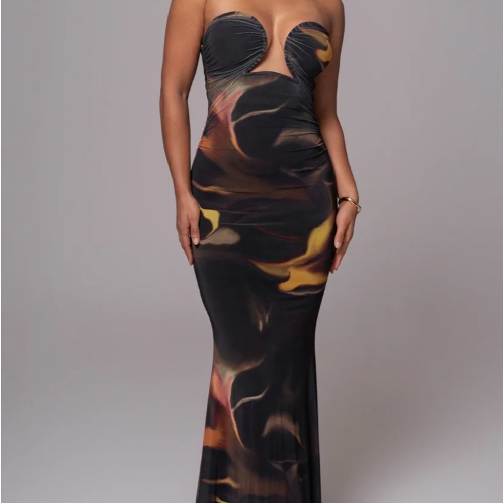 Elegant Multicolor Strapless Dress